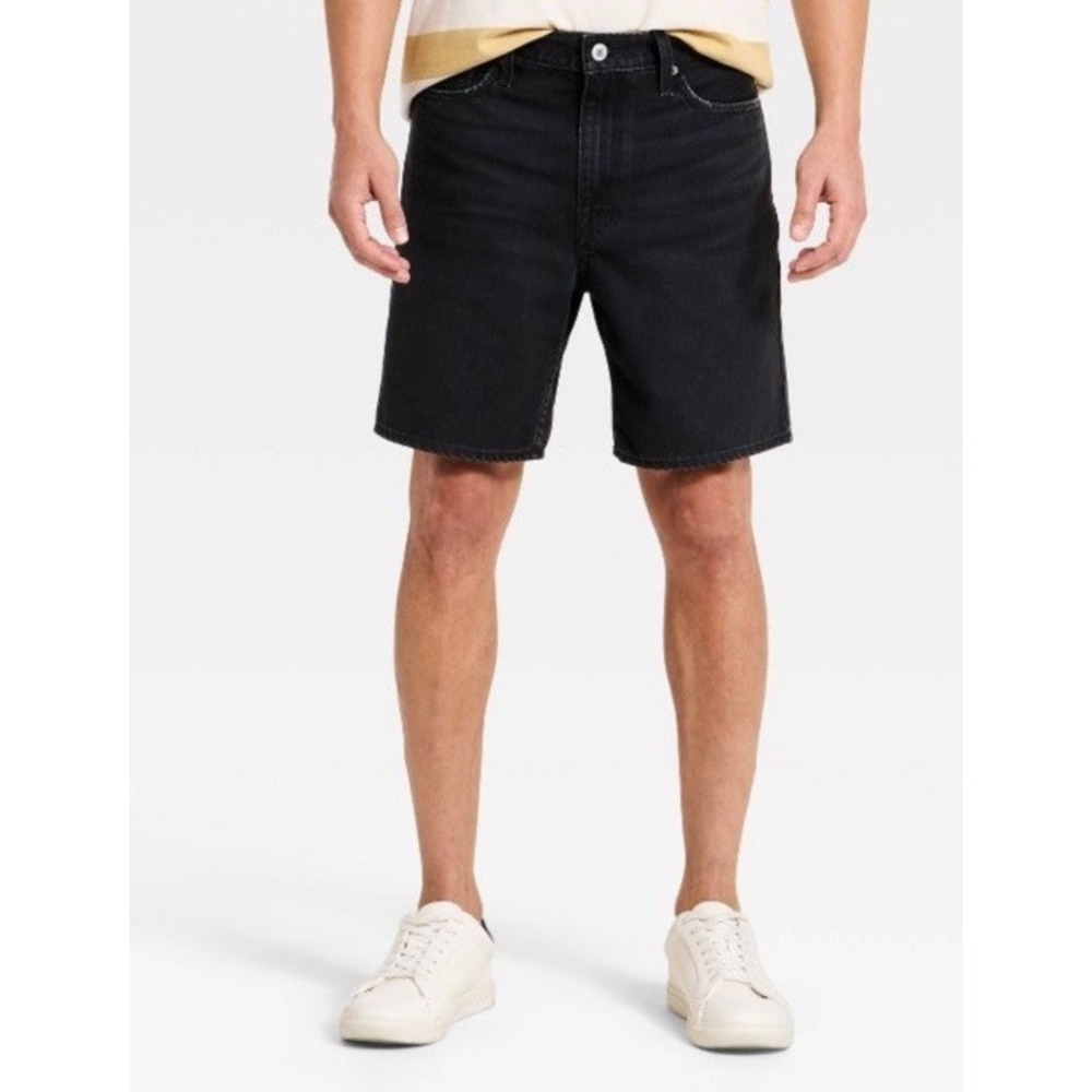 Men's 8" Jean Shorts - Goodfellow & Co Black Denim 42 Jorts